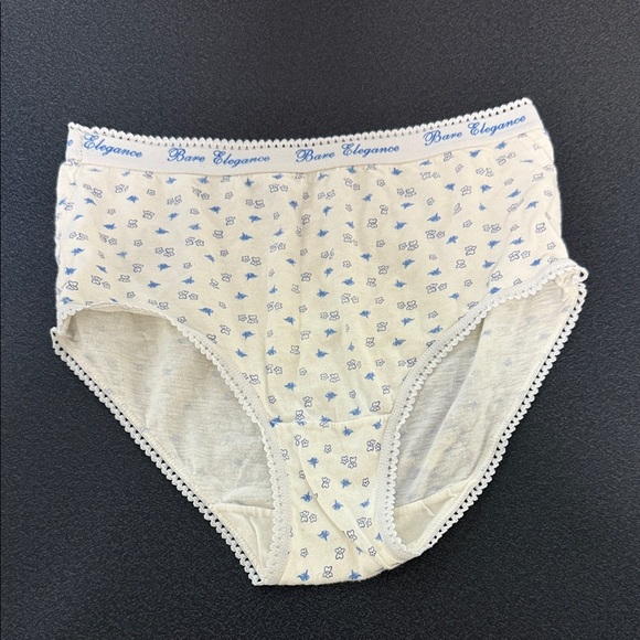 Bare Elegance Cream and Blue Patterned Underwear - Picture 1 of 2